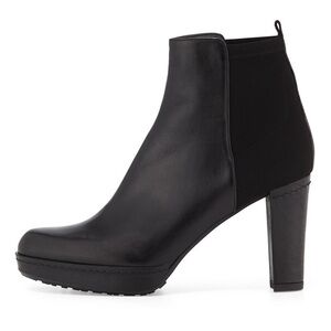 Stuart Weitzman black leather Otherhalf platform heel calf boots - size 9 NWT